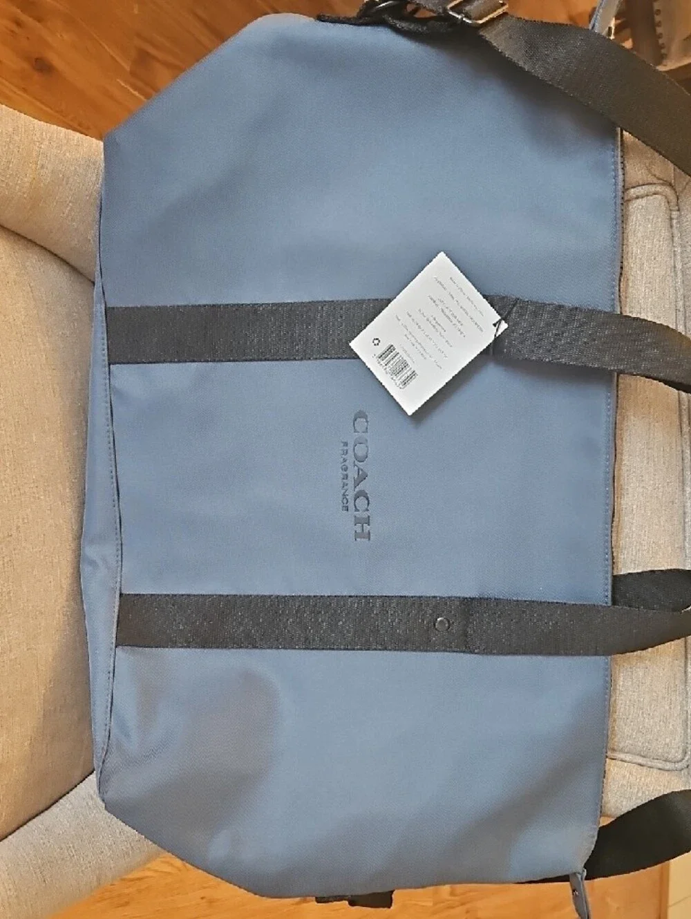 Coach Blue Weekend Bag with Black Straps